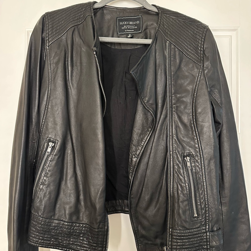 Lucky Brand Black Leather Jacket for Women